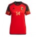 Cheap Belgium Dries Mertens #14 Home Football Shirt Women World Cup 2022 Short Sleeve